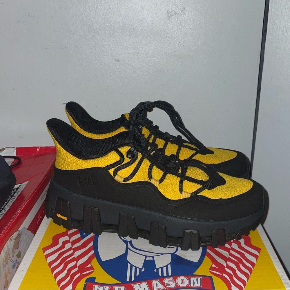 P448 Black and Yellow Chunky Sneakers size 39